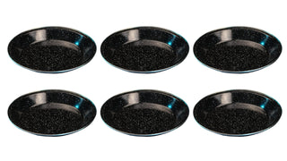 Direct 2 Boater 10" Camping Dinnerware Plates - 6 Pack - Black Enamel Finish - For Camping, Hiking, and Picnics