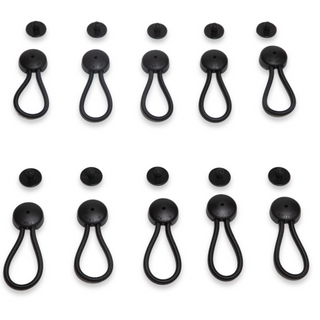 SP-24 | Stayput Fasteners 5" Standard Size Black Bungee Shock Cord & Fastener for Boat Canvas (10 Pack) - Length is 5" End to End