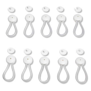 SP-22 | Stayput Fasteners 5" Standard Size White Bungee Shock Cord & Fastener for Boat Canvas (10 Pack) - Length is 5" End to End