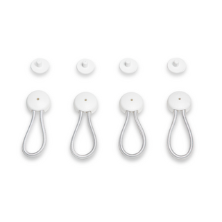 SP-21 | Stayput Fasteners 5" Standard Size White Bungee Shock Cord & Fastener for Boat Canvas (4 Pack) - Length is 5" End to End