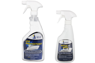 UV Protectant Spray for Vinyl, Plastic, Rubber, Fiberglass 32 oz & Spray N Wipe Stain Remover 16 oz (2 Items)