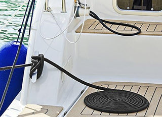 3/4" x 30' - Black Double Braided 100% Premium Nylon Dock Line - For Boats Up to 55' - Long Lasting Mooring Rope - Strong Nylon Dock Ropes for Boats - Marine Grade Sailboat Docking Rope