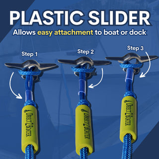 5' Bungee Dock Line - Blue - Stretches to 7' - Ideal for Boats, PWC, Jet Ski, Dinghy, Kayak & Pontoon up to 4000#