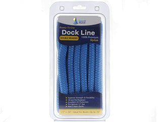 DB-150 | 1/2" x 20' - Marine Blue Double Braided 100% Premium Nylon Dock Line - For Boats up to 35'