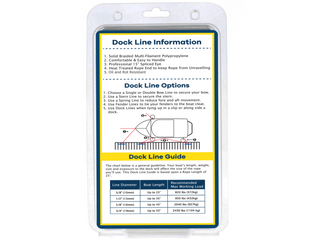 5/8" x 20' Blue  Solid Braided Poly Dock Line w/ Chafe Guard For Boats up to 45' - Sold Individually