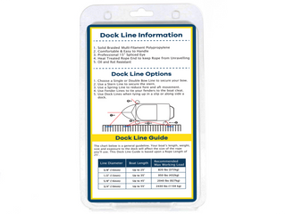 5/8" x 25' Black Solid Braided Poly Dock Line w/ Chafe Guard For Boats up to 45' - Sold Individually