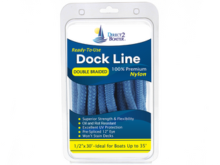 1/2" x 30' - Marine Blue Double Braided 100% Premium Nylon Dock Line - For Boats up to 35' - Long Lasting Mooring Rope - Strong Nylon Dock Ropes for Boats - Marine Grade Sailboat Docking Rope
