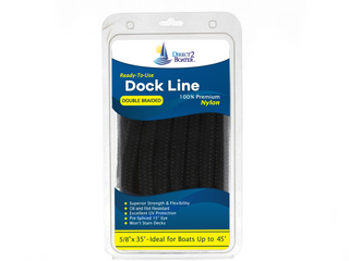 5/8" x 35' - Black Double Braided 100% Premium Nylon Dock Line - For Boats Up to 45' - Long Lasting Mooring Rope - Strong Nylon Dock Ropes for Boats - Marine Grade Sailboat Docking Rope