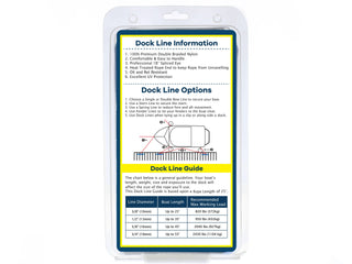 3/4" x 50' - Marine Blue Double Braided 100% Premium Nylon Dock Line - For Boats Up to 55' - Long Lasting Mooring Rope - Strong Nylon Dock Ropes for Boats - Marine Grade Sailboat Docking Rope