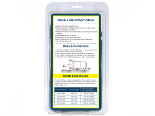 5/8" x 20' Marine Blue REFLECTIVE Double Braided Nylon Dock Line - For Boats up to 45' - Long Lasting Mooring Rope - Strong Nylon Dock Ropes for Boats - Marine Grade Sailboat Docking Rope