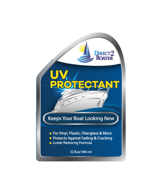 UV Protectant Spray for Vinyl, Plastic, Rubber, Fiberglass, etc 32 fl oz & High Gloss Premium Marine Wax 32 oz (2 Items)