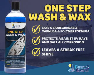 One Step Wash & Wax for Boats, Autos & RV's 32 fl oz Cleans & Waxes at the Same Time - Safe Biodegradable Formula