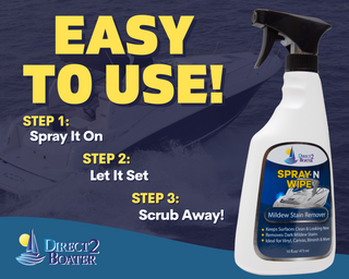 Spray N Wipe Mildew Stain Remover for Vinyl, Cushions, Canvas, Bimini's & Outdoor Umbrellas 16 fl oz By Direct 2 Boater