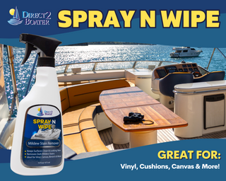 Spray N Wipe Mildew Stain Remover for Vinyl, Cushions, Canvas, Bimini's & Outdoor Umbrellas 16 fl oz By Direct 2 Boater