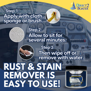 Tint Free Fiberglass Stain Remover Gel 16 oz Color Free, No Dye Formula, Will Not Stain Fiberglass or Hull - FSR Cleaner, FSR Boat Cleaner, FSR Stain Remover, FSR Gel, Rust Remover