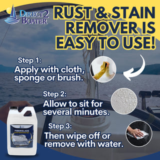 Tint Free Fiberglass Stain Remover Gel 64 oz - Color Free, No Dye Formula, Will Not Stain Fiberglass or Hull FSR Cleaner, FSR Boat Cleaner, FSR Stain Remover, FSR Gel, Rust Remover