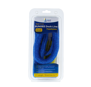 5' Bungee Dock Line - Blue - Stretches to 7' - Ideal for Boats, PWC, Jet Ski, Dinghy, Kayak & Pontoon up to 4000#