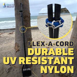 Direct 2 Boater's Flex-A-Cord - Sturdy Nylon with Stainless Steel Clips - 10x Stronger than Bungee Cords - Tactical Bungee Cord - Carabiner Bungee Cord
