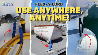 Direct 2 Boater's Flex-A-Cord - Sturdy Nylon with Stainless Steel Clips - 10x Stronger than Bungee Cords - Tactical Bungee Cord - Carabiner Bungee Cord