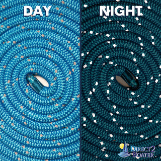 5/8" x 20' Marine Blue (2 Pack) REFLECTIVE Double Braided Nylon Dock Line - For Boats up to 45' - Long Lasting Mooring Rope - Strong Nylon Dock Ropes for Boats - Marine Grade Sailboat Docking Rope