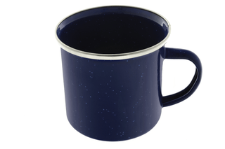 24 oz Enamel Mug - 4 Pack - Metal Camping Mug with Blue Enamel Finish - Coffee Mug for Camping, Hiking & Picnics