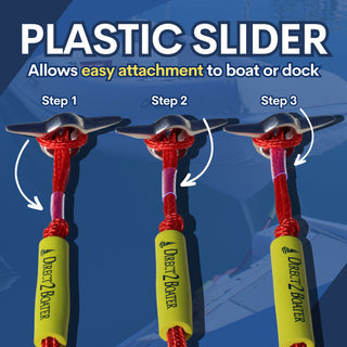 4' Bungee Dock Line - Red - (2 Pack) - Stretches to 5.5' - Ideal for Boats, Jet Ski, Dinghy & Pontoon up to 4000#