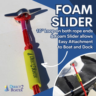 5' Bungee Dock Line - Red - (2 Pack) - Stretches to 7' - Ideal for Boats, Jet Ski, Dinghy & Pontoon up to 4000#