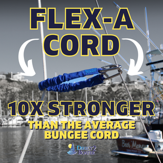 Direct 2 Boater's Flex-A-Cord - Sturdy Nylon with Stainless Steel Clips - 10x Stronger than Bungee Cords - Tactical Bungee Cord - Carabiner Bungee Cord