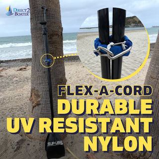 Direct 2 Boater's Flex-A-Cord - Sturdy Nylon with Stainless Steel Clips - 10x Stronger than Bungee Cords - Tactical Bungee Cord - Carabiner Bungee Cord