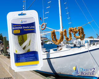 4' Bungee Dock Line - White - (2 Pack) - Stretches to 5.5' - Ideal for Boats, Jet Ski, Dinghy & Pontoon up to 4000#
