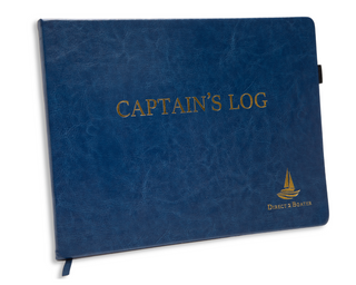 Direct 2 Boater Captain's Log Books - Nautical Diary with Elegent Blue Covers - Hard or Soft Bound - 100 Pages - Ideal Boat Journal, Sailing Notebook, Boater Logbook Gift, Yacht Captain Log Book