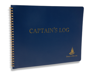Direct 2 Boater Captain's Log Books - Nautical Diary with Elegant Blue Covers - Hard or Soft Bound - 100 Pages - Ideal Boat Journal, Sailing Notebook, Boater Logbook Gift, Yacht Captain Log Book
