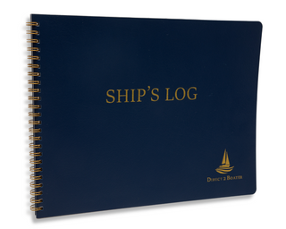 Direct 2 Boater Ship's Log Books - Nautical Diary with Elegent Blue Covers - Hard or Soft Bound - 100 Pages - Ideal Boat Journal, Sailing Notebook, Boater Logbook Gift, Yacht Captain Log Book