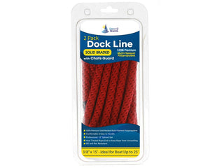 Polypropylene Dock Line with Chafe Guard - 2 Packs