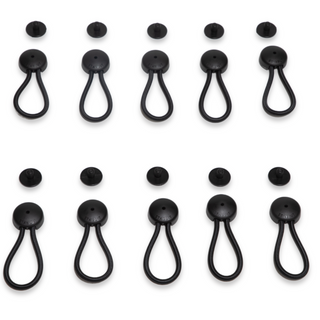 SP-10B | Stayput 6 5/8" Standard Size Black Shock Cord & Fastener for Canvas (10 Pack) - Length is 6 5/8" End to End