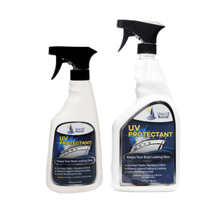 UV Protectant Spray for Vinyl, Plastic, Rubber, Fiberglass, Gel Coat - Luster Restoring Formula 16 oz & 32 oz (2 Items)