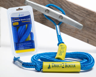 6' Bungee Dock Line - Blue - (2 Pack) - Stretches to 9' - Ideal for Boats, Jet Ski, Dinghy & Pontoon up to 4000#