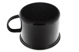 16 oz Durable Metal Camping Mug with Black Speckled Enamel Finish - By Direct 2 Boater