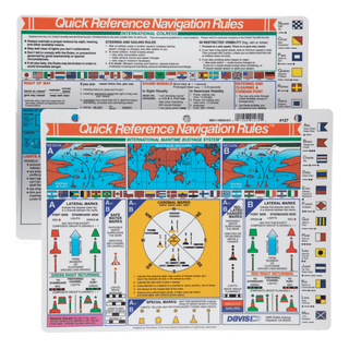 Davis Instruments International Navigation Rules Quick Reference Card - Rules of the Nautical Road for International Boaters - International Maritime Buoyage System and COLREGS Quick Reference Cards