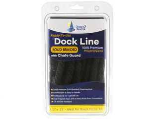 Polypropylene Dock Line with Chafe Guard - 2 Packs