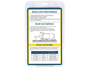 1/2" x 30' Blue Solid Braided Poly Dock Line w/ Chafe Guard For Boats up to 35' - Sold Individually