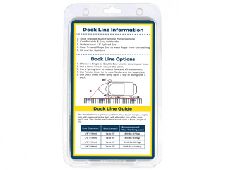 1/2" x 30' Black Solid Braided Poly Dock Line w/ Chafe Guard For Boats up to 35' - Sold Individually