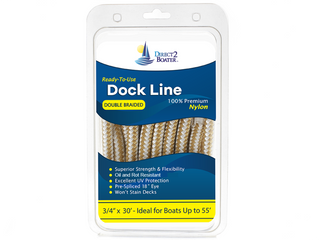 3/4" x 30' - Gold/White Double Braided 100% Premium Nylon Dock Line - For Boats Up to 55' - Long Lasting Mooring Rope - Strong Nylon Dock Ropes for Boats - Marine Grade Sailboat Docking Rope