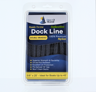 REFLECTIVE Durable Braided Nylon Dock Line - Long Lasting Mooring Line - Strong Nylon Dock Lines for Boats - Marine Grade Sailboat Docking Line