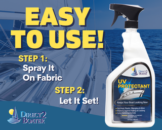 UV Protectant Spray for Vinyl, Plastic, Rubber, Fiberglass, Gel Coat & More - 32 fl oz Luster Restoring Formula