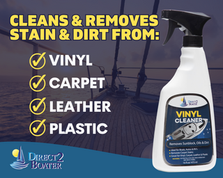 Vinyl Cleaner for Autos, Boats & RV's - Great for Vinyl, Carpet, Leather & Plastic - 16 fl oz By Direct 2 Boater