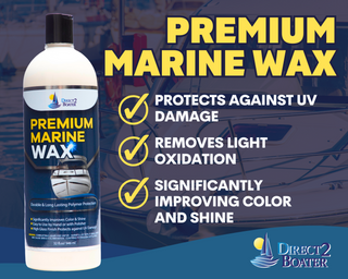 UV Protectant Spray for Vinyl, Plastic, Rubber, Fiberglass, etc 16 fl oz & High Gloss Premium Marine Wax 16 oz (2 Items)