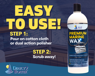 Premium Marine Wax for Boats & RV's with High Gloss Finish - 16 fl oz By Direct 2 Boater