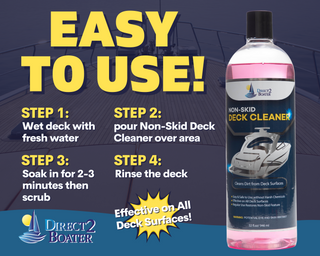 Non-Skid Deck Cleaner - Removes Dirt & Stains from Boat Deck Surfaces - 32 fl oz - Effective, Safe & Easy to Use