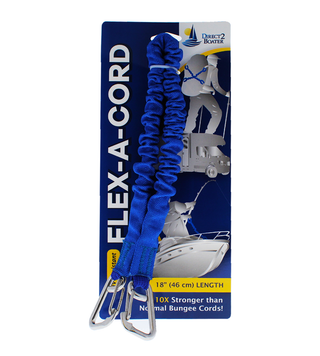 Direct 2 Boater's Flex-A-Cord - Sturdy Nylon with Stainless Steel Clips - 10x Stronger than Bungee Cords - Tactical Bungee Cord - Carabiner Bungee Cord
